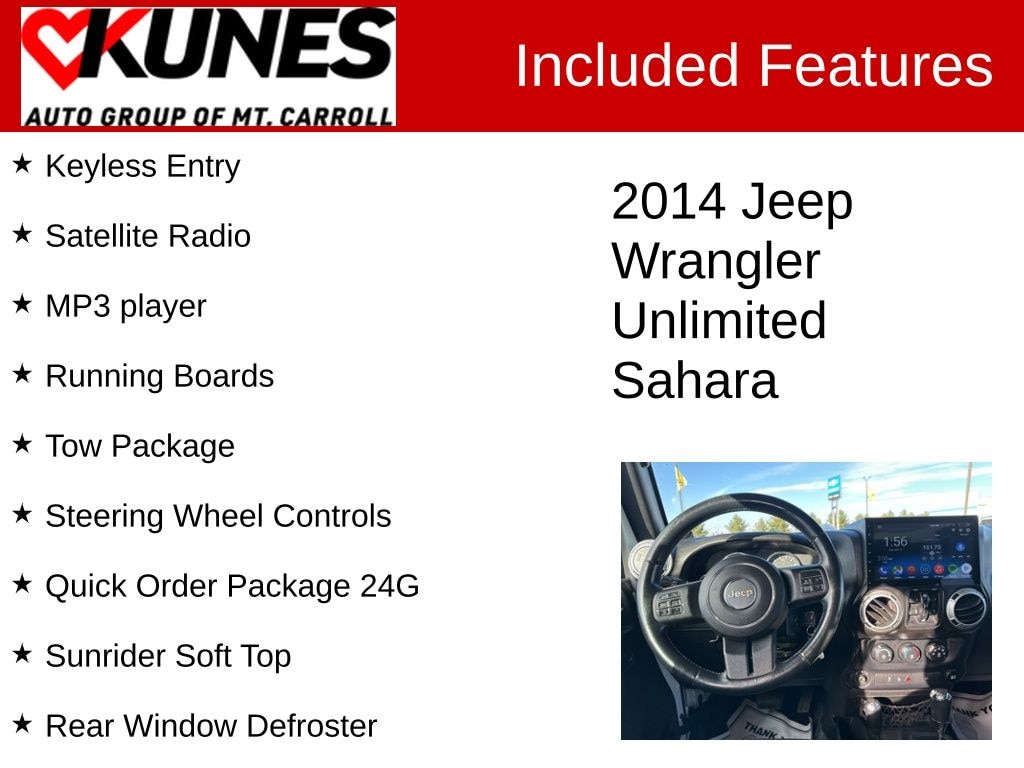 Used 2014 Jeep Wrangler Unlimited Sahara 4x4 SUV