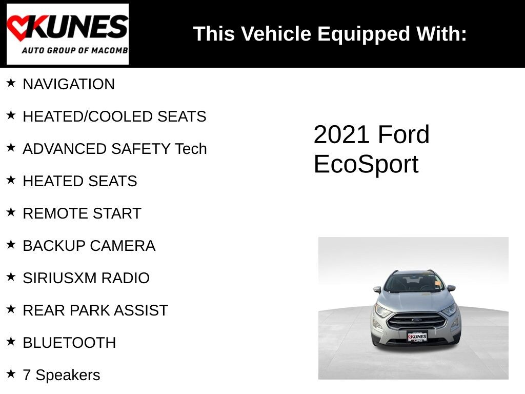 Used 2021 Ford EcoSport SE SUV