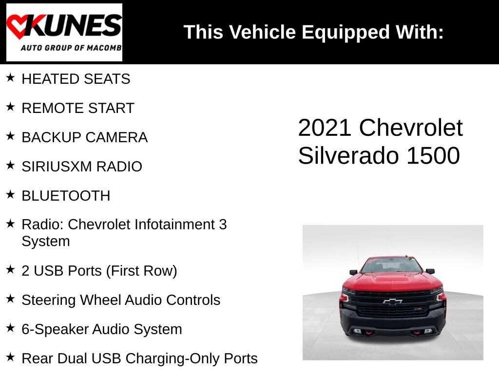 Used 2021 Chevrolet Silverado 1500 LT Trail Boss Truck Crew Cab