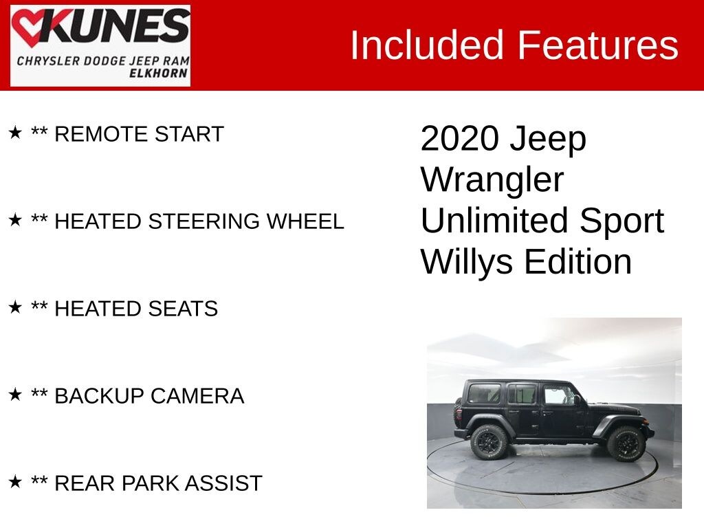 Used 2020 Jeep Wrangler Unlimited Sport SUV