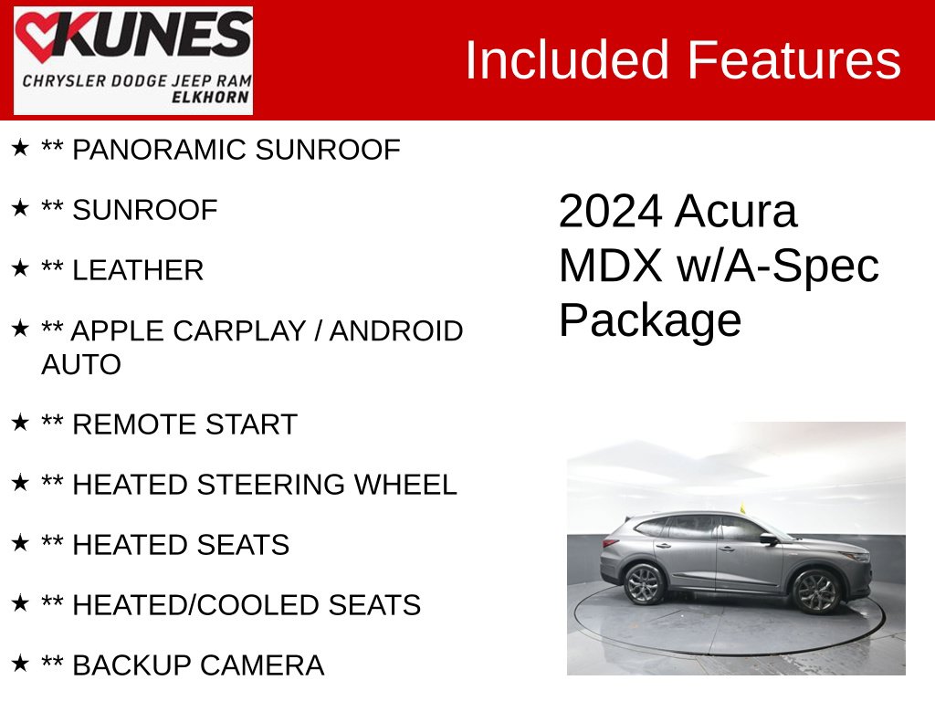 Used 2024 Acura MDX SH-AWD A-Spec Package SUV
