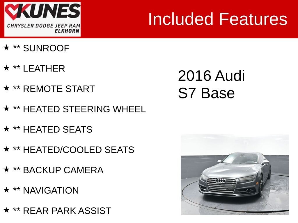 Used 2016 Audi S7 4.0T Sedan