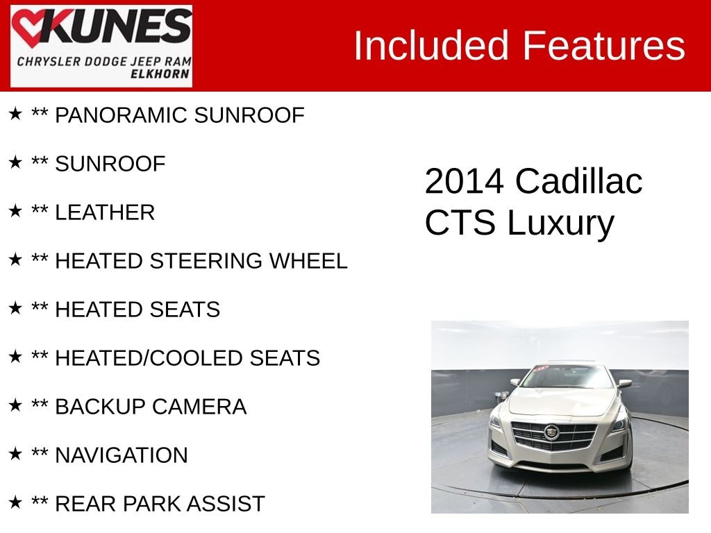 Used 2014 CADILLAC CTS 2.0L Turbo Luxury Sedan