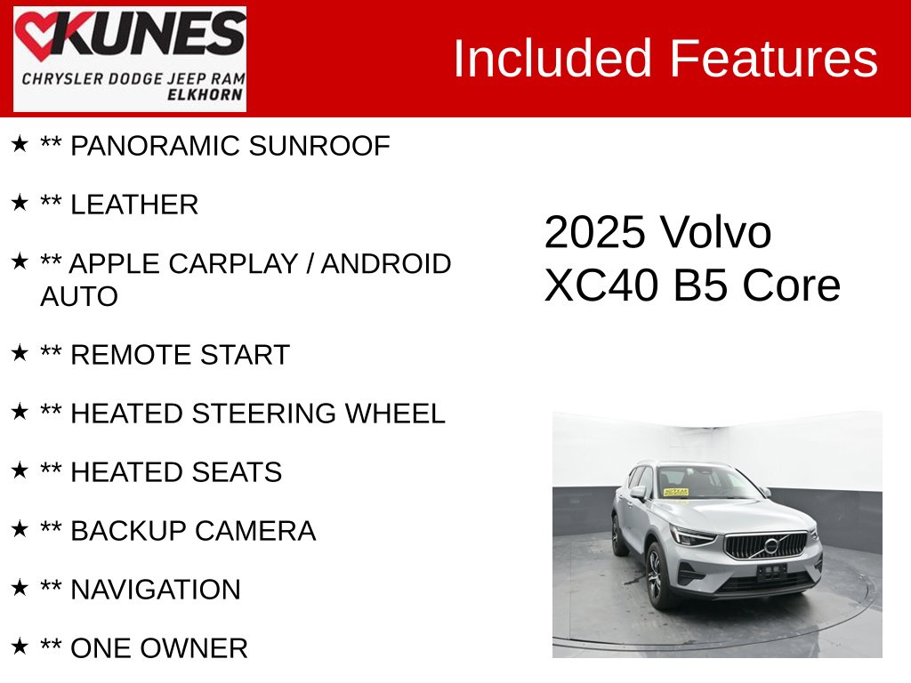 Used 2025 Volvo XC40 B5 Core Bright Theme SUV