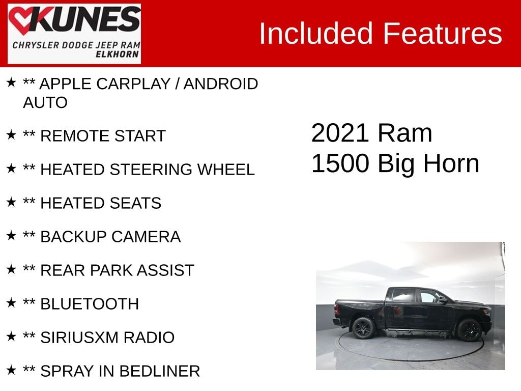 Used 2021 Ram 1500 Big Horn/Lone Star Truck Crew Cab