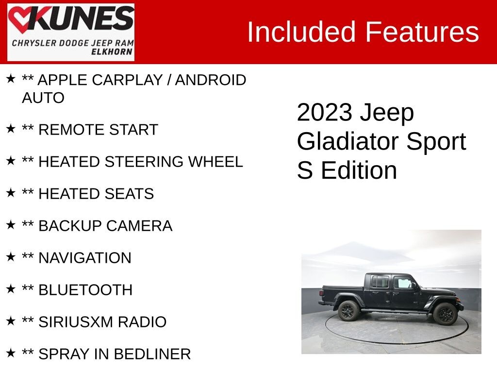 Used 2023 Jeep Gladiator Sport Truck Crew Cab