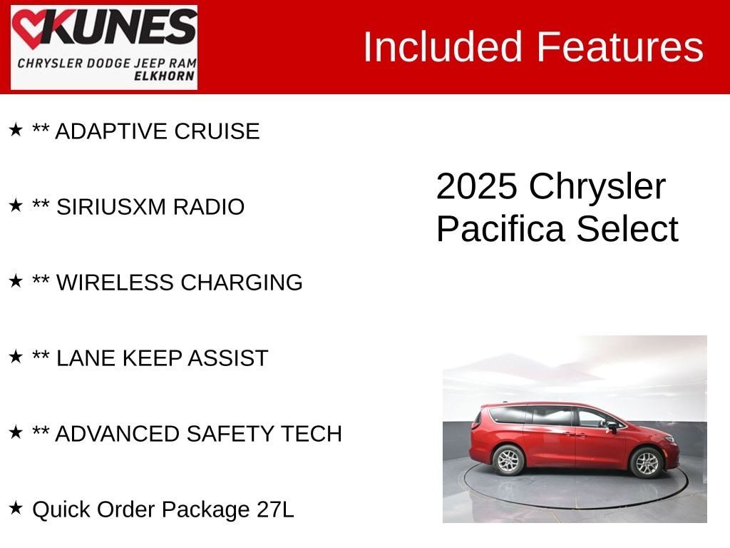 Used 2025 Chrysler Pacifica Select Van Passenger Van