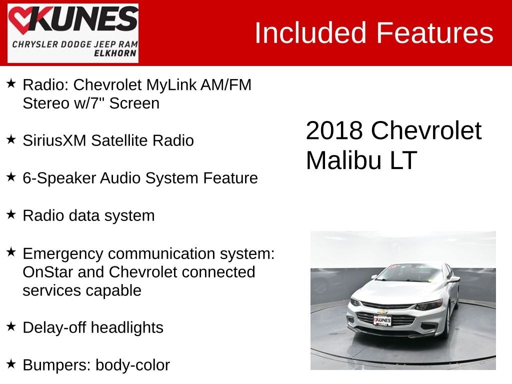 Used 2018 Chevrolet Malibu LT Sedan