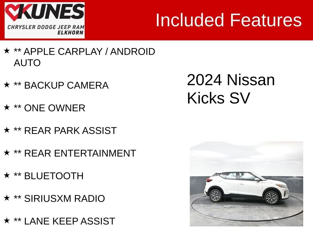 Certified 2024 Nissan Kicks SV SUV