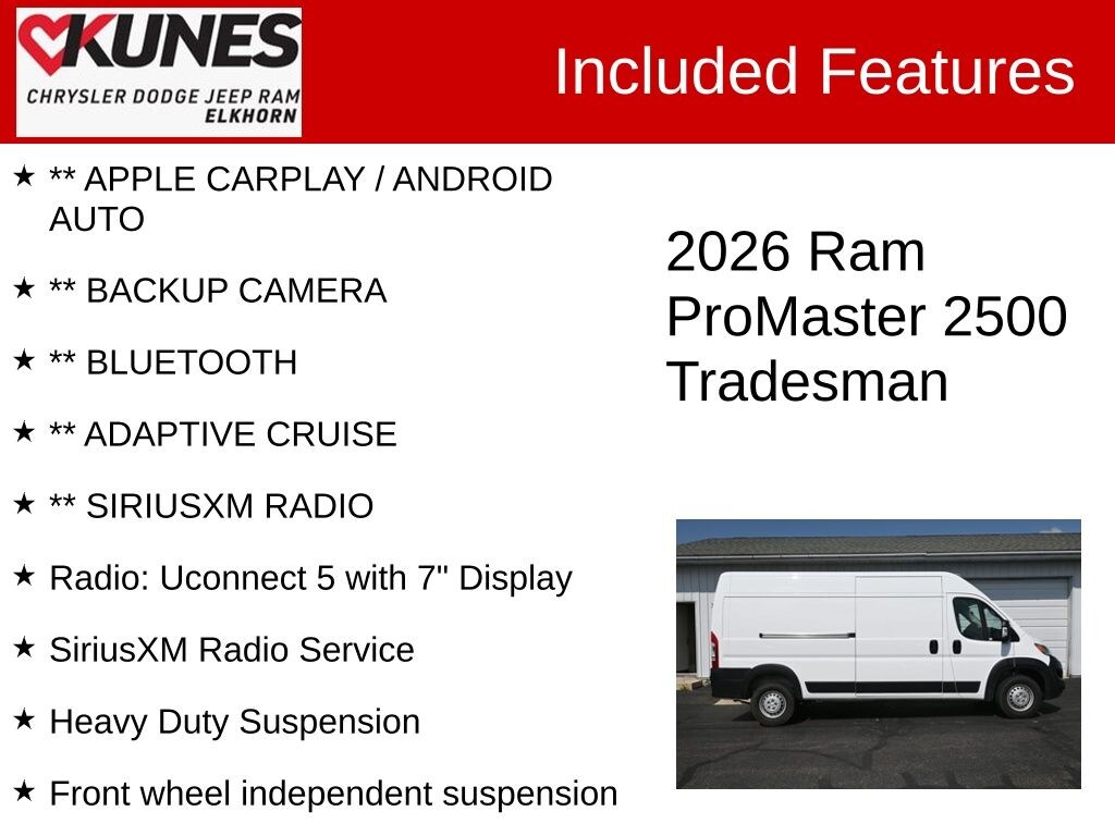 Used 2026 Ram ProMaster 2500 High Roof Van Cargo Van