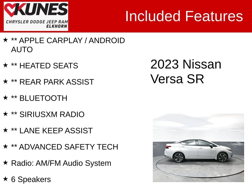 Used 2023 Nissan Versa 1.6 SR Sedan