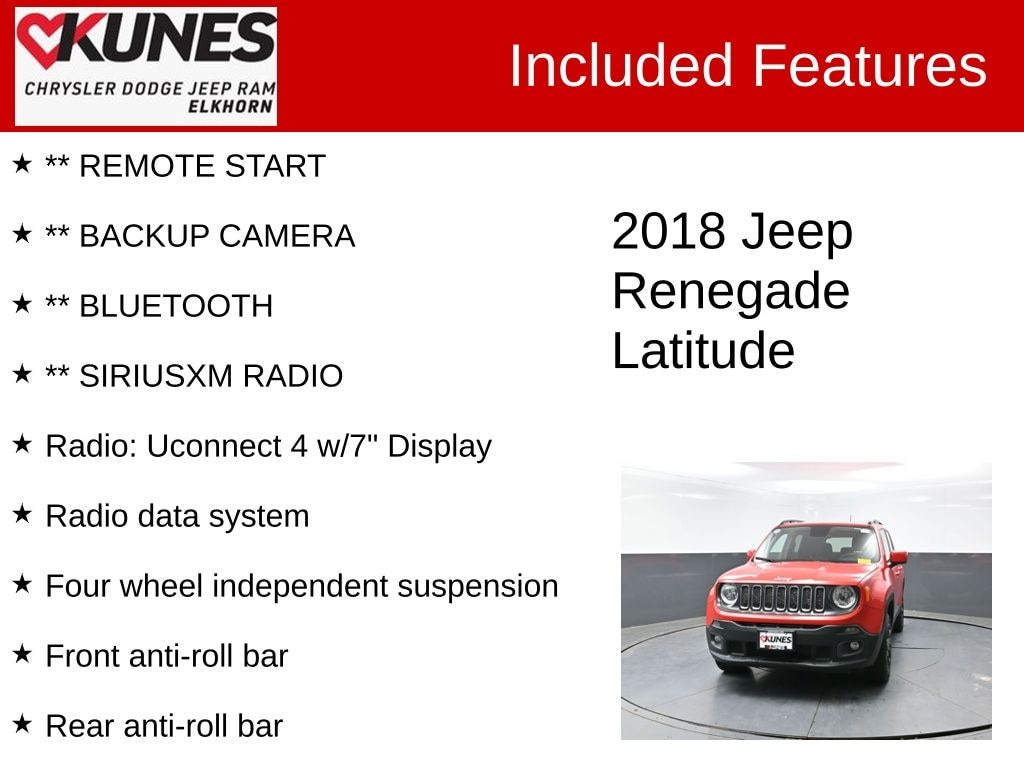 Used 2018 Jeep Renegade Latitude 4x4 SUV