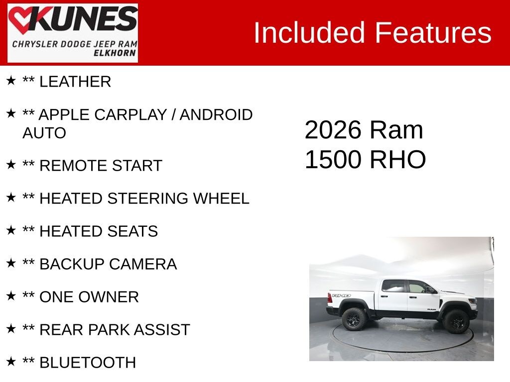 Used 2026 Ram 1500 RHO Truck Crew Cab