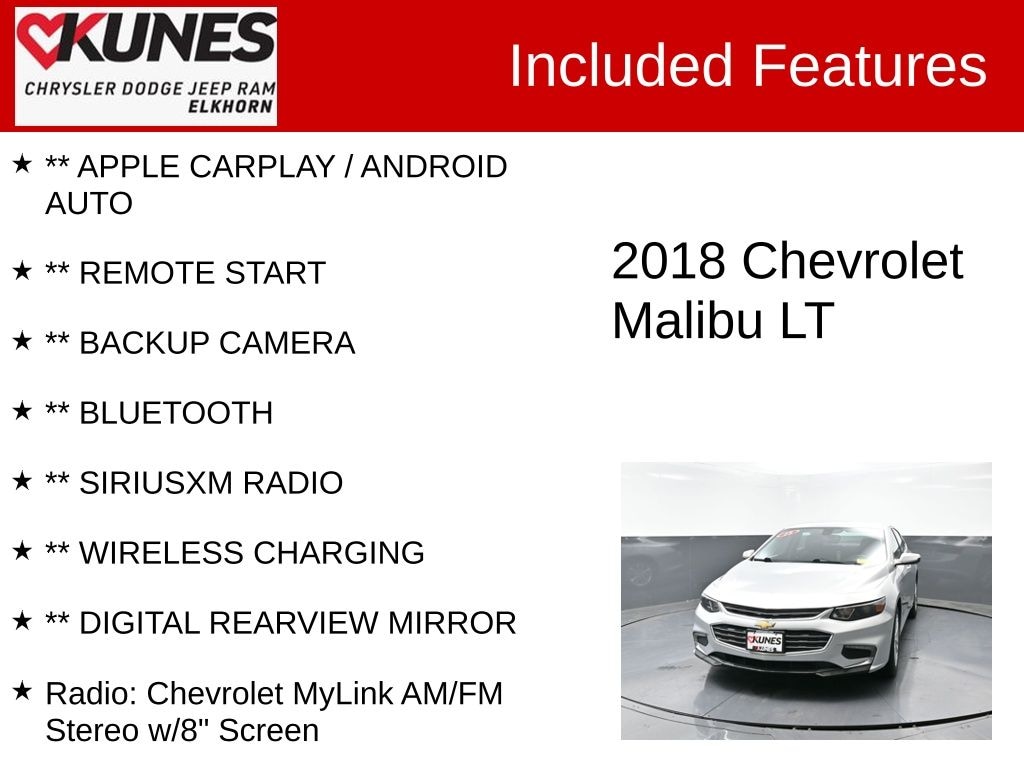 Used 2018 Chevrolet Malibu LT Sedan