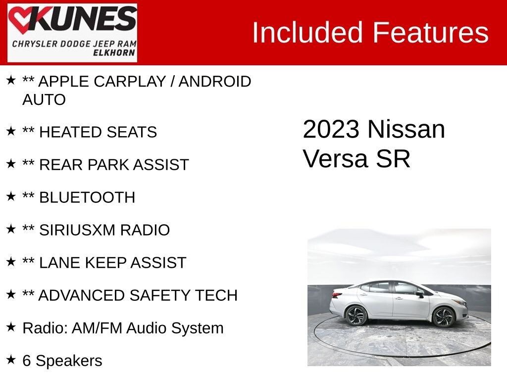 Used 2023 Nissan Versa 1.6 SR Sedan
