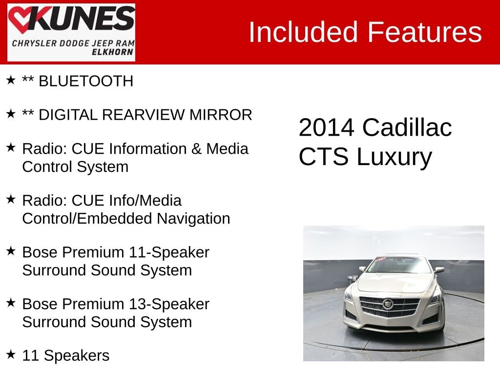 Used 2014 CADILLAC CTS 2.0L Turbo Luxury Sedan