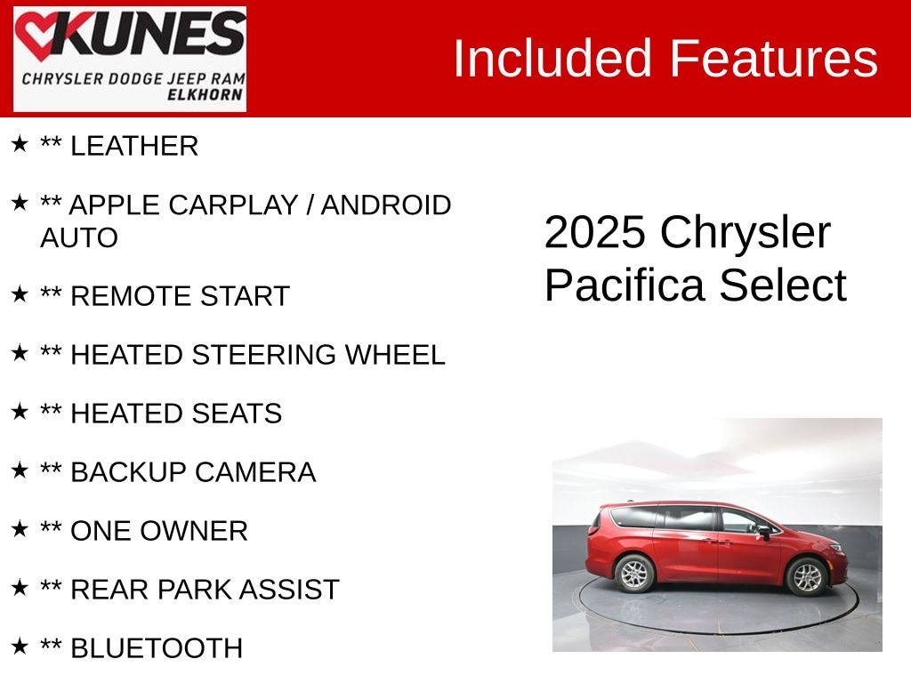 Used 2025 Chrysler Pacifica Select Van Passenger Van