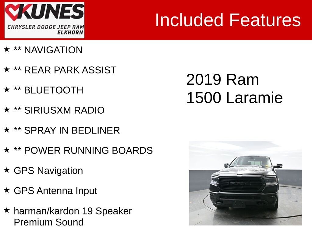 Used 2019 Ram 1500 Laramie Truck Crew Cab