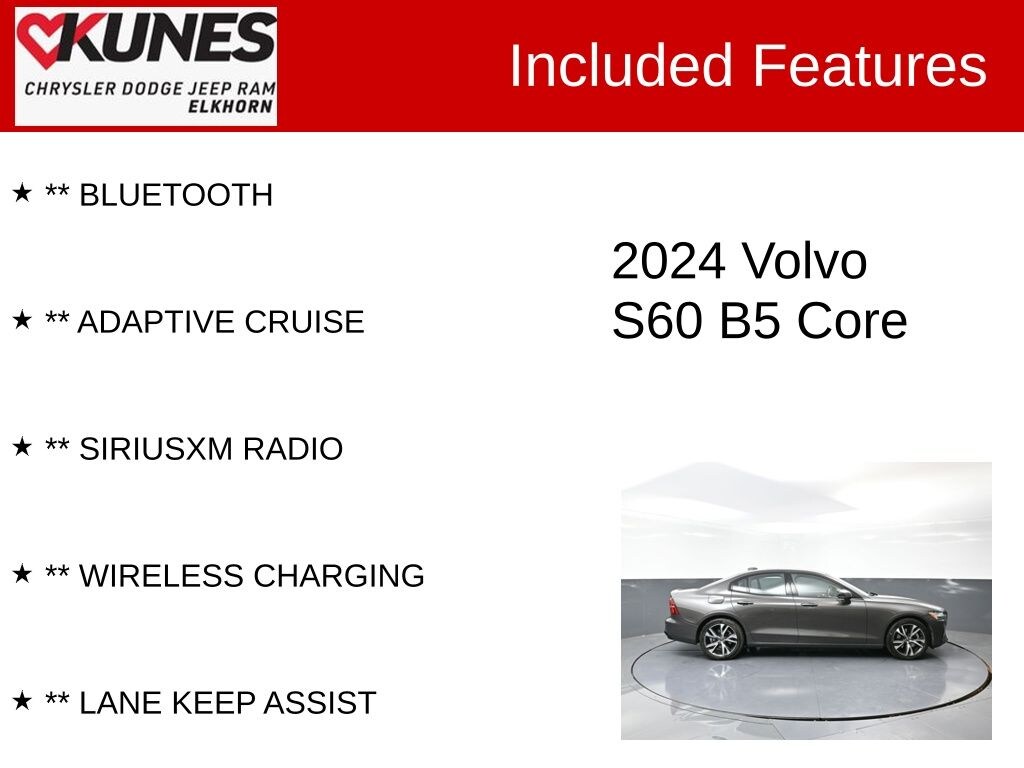 Used 2024 Volvo S60 B5 Core Dark Sedan