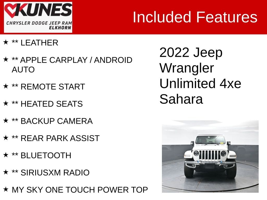 Used 2022 Jeep Wrangler Unlimited 4xe Sahara SUV