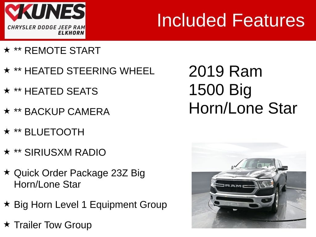 Used 2019 Ram 1500 Big Horn/Lone Star Truck Crew Cab
