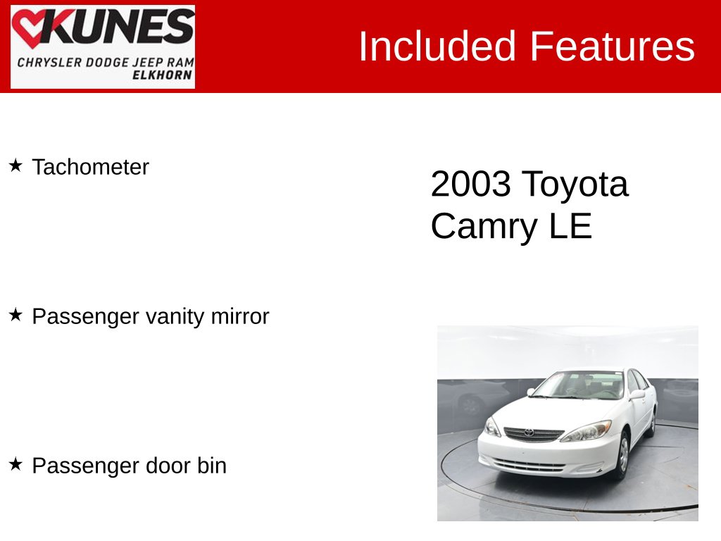 Used 2003 Toyota Camry LE Sedan