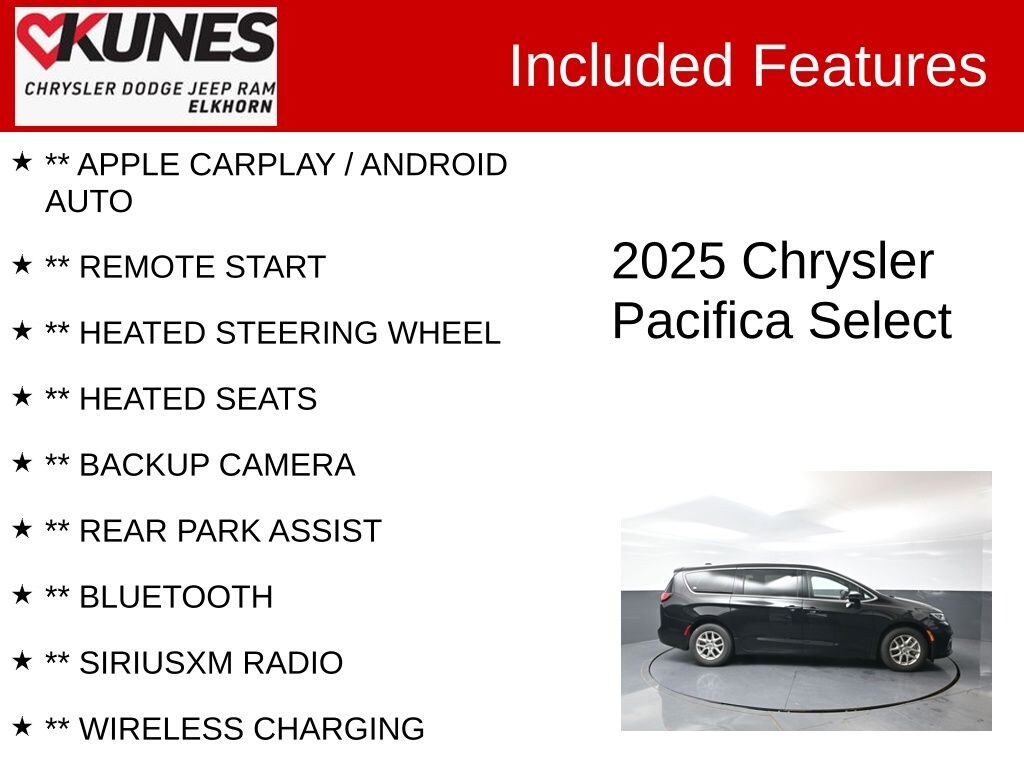 Used 2025 Chrysler Pacifica Select Van Passenger Van