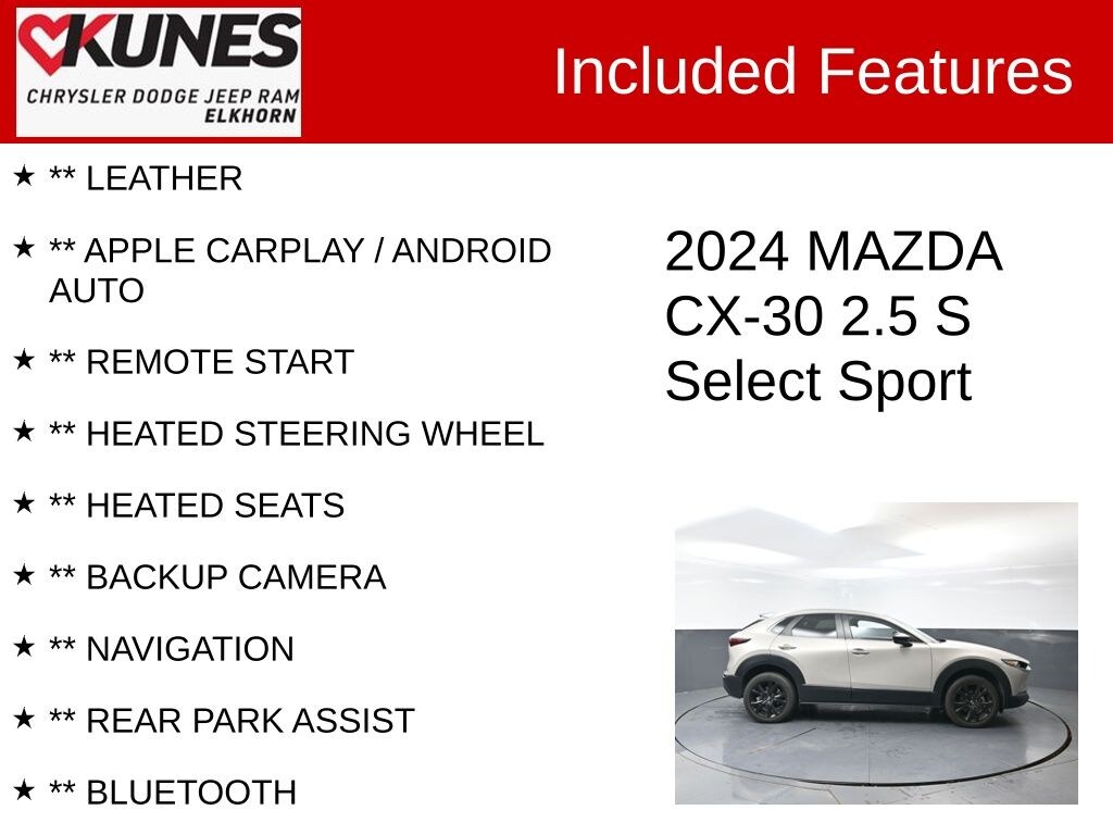 Used 2024 Mazda CX-30 2.5 S Select Sport SUV