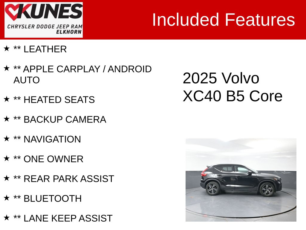 Used 2025 Volvo XC40 B5 Core Bright Theme SUV