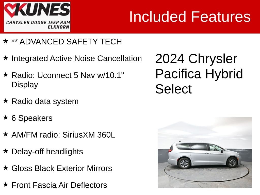 Used 2024 Chrysler Pacifica Plug-In Hybrid Select Van Passenger Van