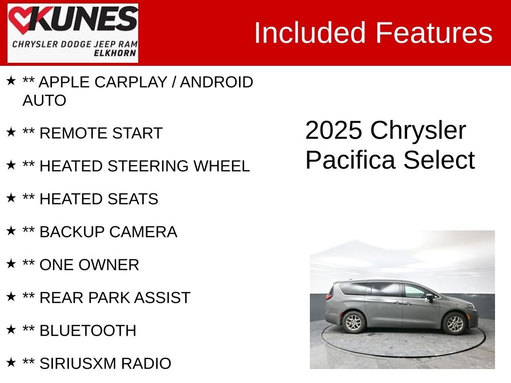 Used 2025 Chrysler Pacifica Select Van Passenger Van