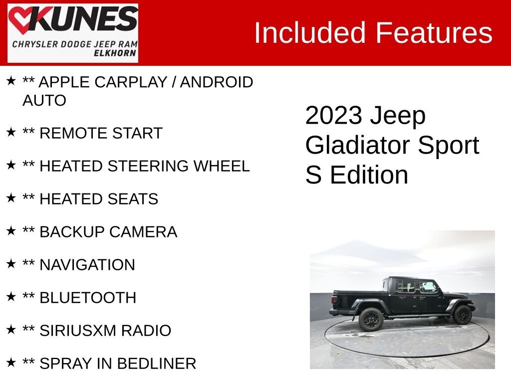 Used 2023 Jeep Gladiator Sport Truck Crew Cab
