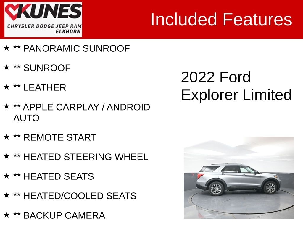 Used 2022 Ford Explorer Limited SUV