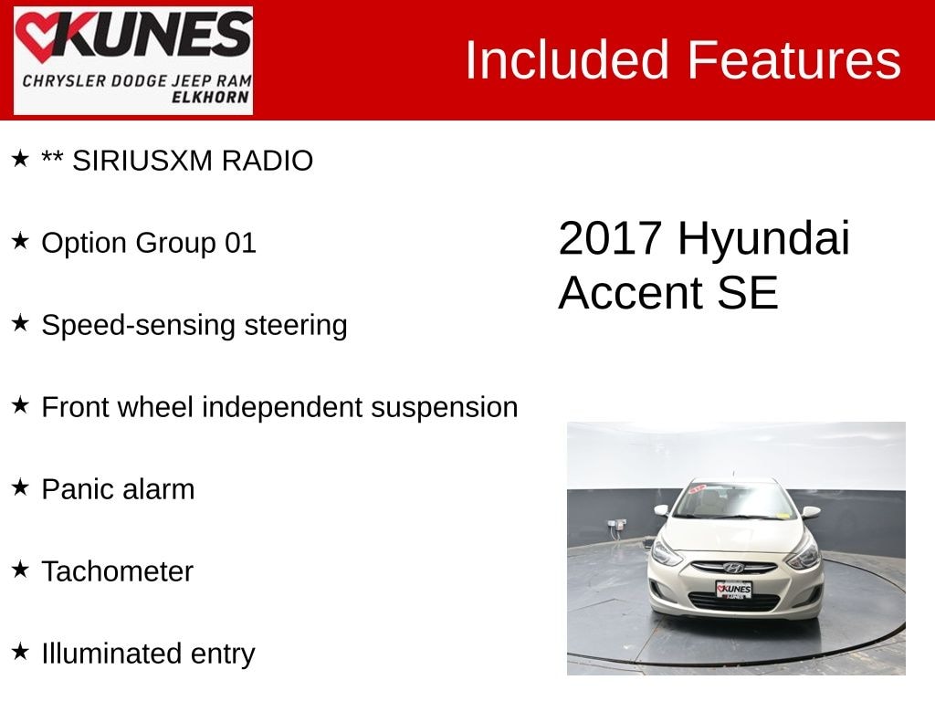 Used 2017 Hyundai Accent SE Sedan