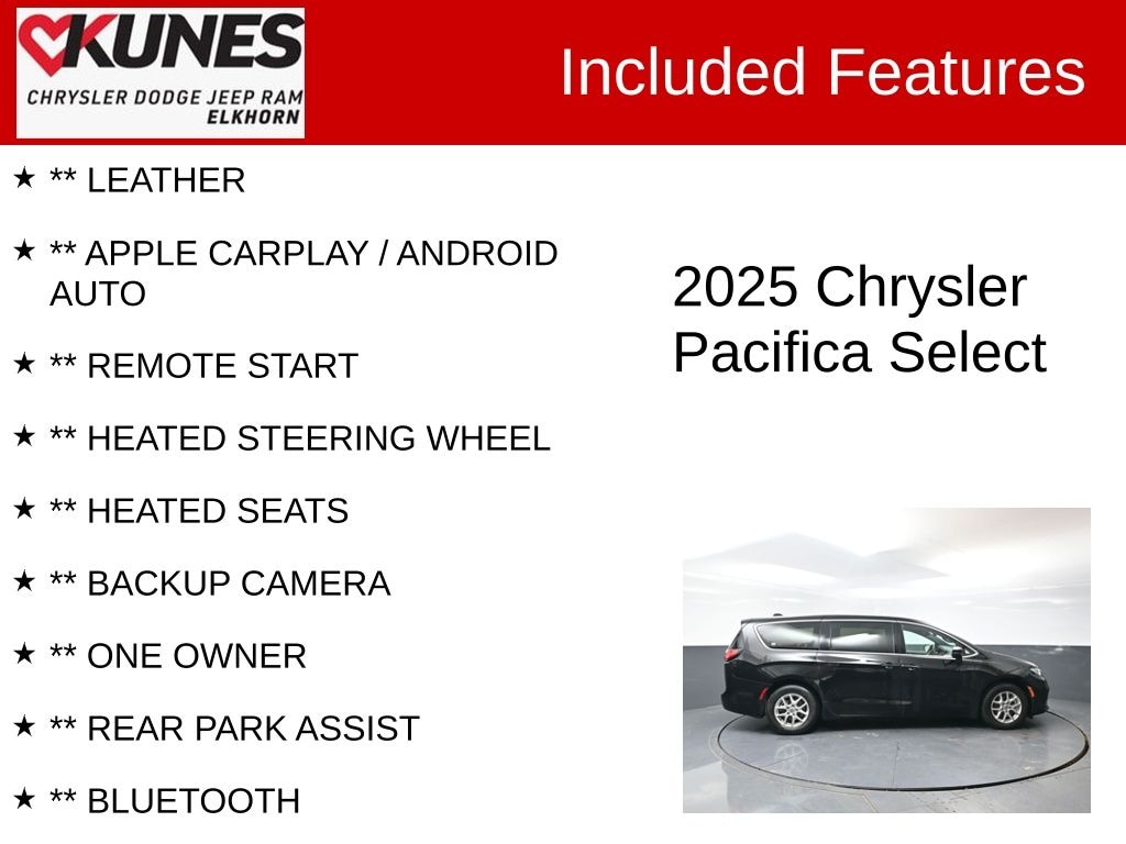 Used 2025 Chrysler Pacifica Select Van Passenger Van