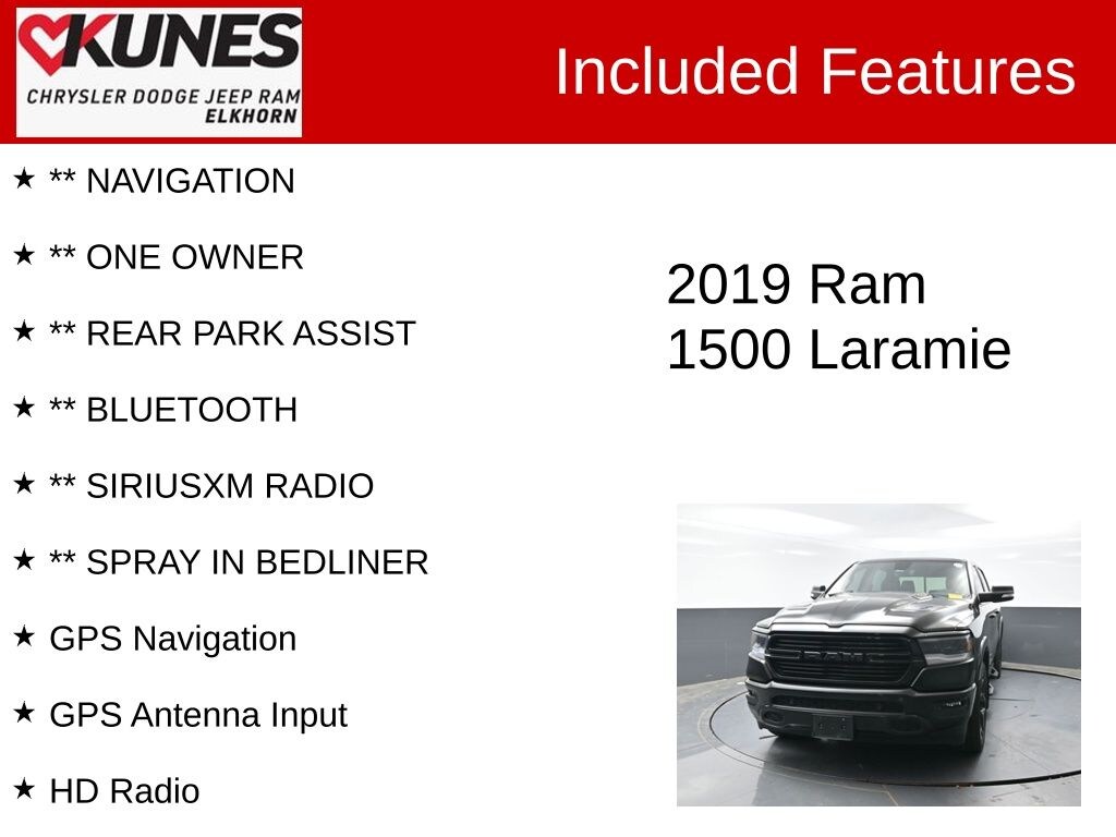 Used 2019 Ram 1500 Laramie Truck Crew Cab