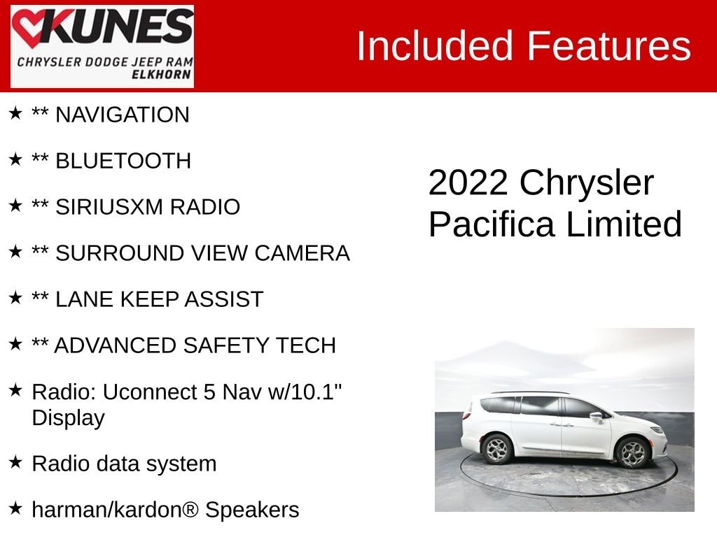 Used 2022 Chrysler Pacifica Limited Van Passenger Van