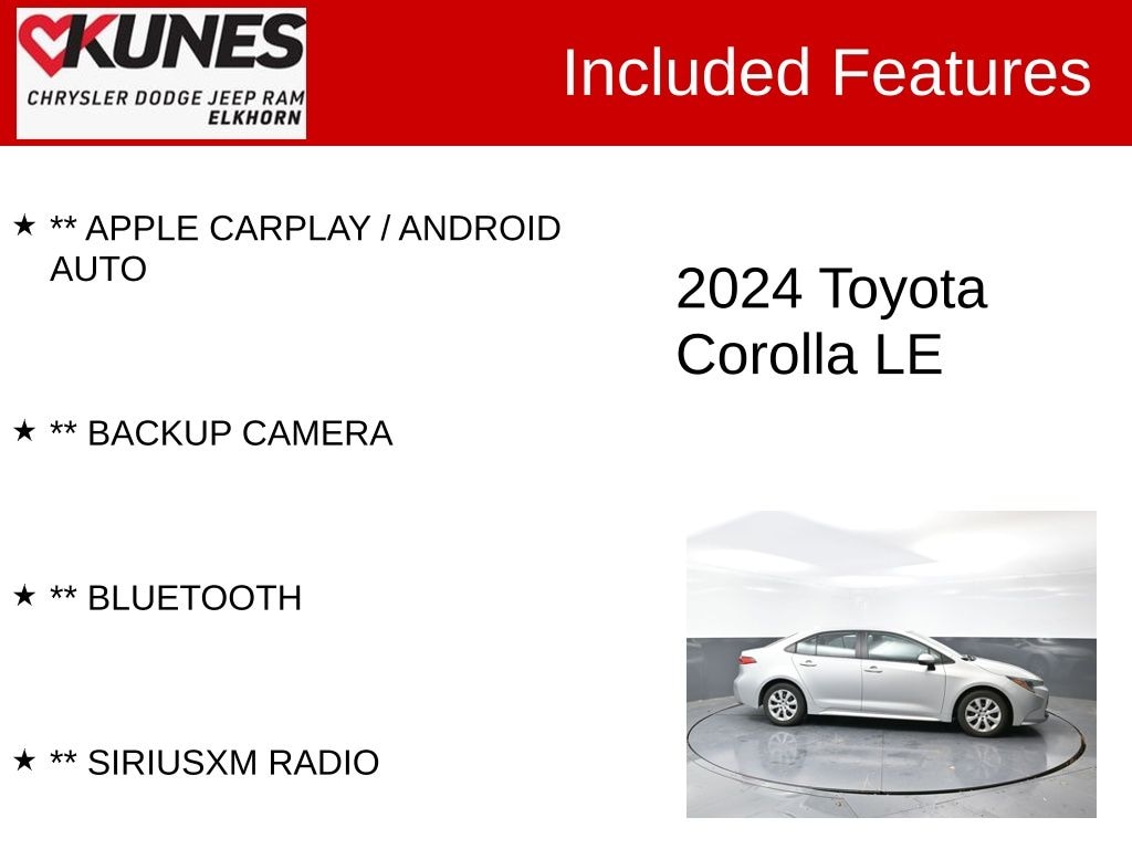 Used 2024 Toyota Corolla LE Sedan