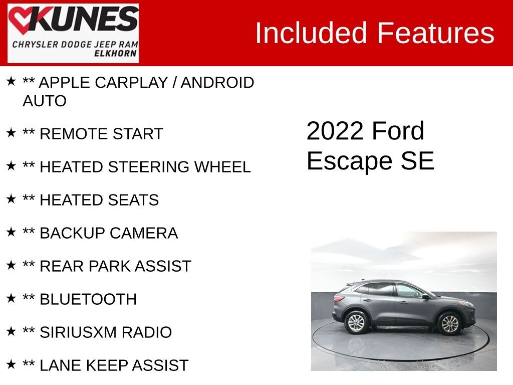 Used 2022 Ford Escape SE SUV