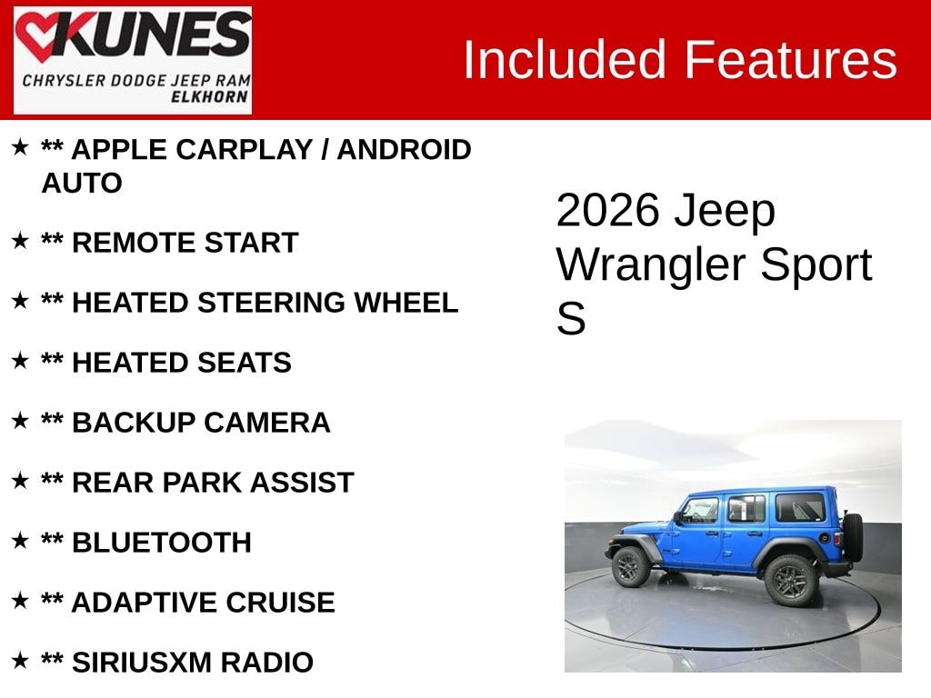 New 2026 Jeep Wrangler Sport S Sport Utility