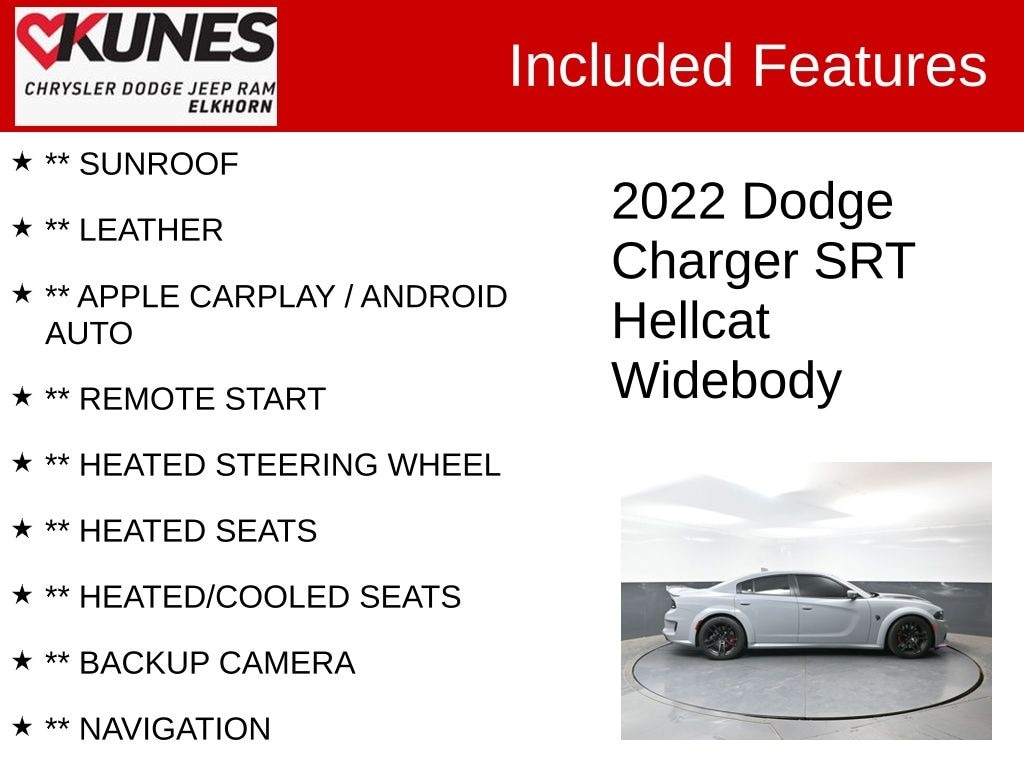 Used 2022 Dodge Charger SRT Hellcat Widebody Sedan