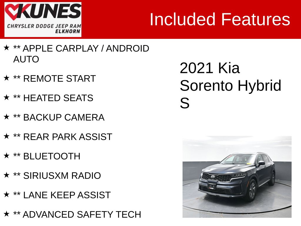 Used 2021 Kia Sorento Hybrid S SUV