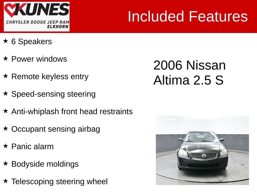 Used 2006 Nissan Altima 2.5 S Sedan