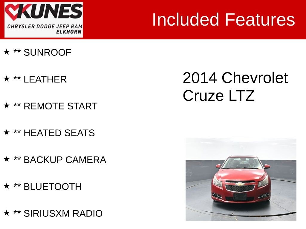 Used 2014 Chevrolet Cruze LTZ Sedan