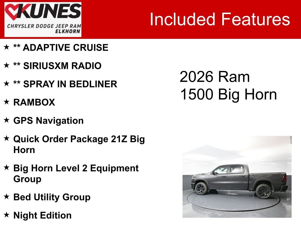 New 2026 Ram 1500 Big Horn/Lone Star Pickup
