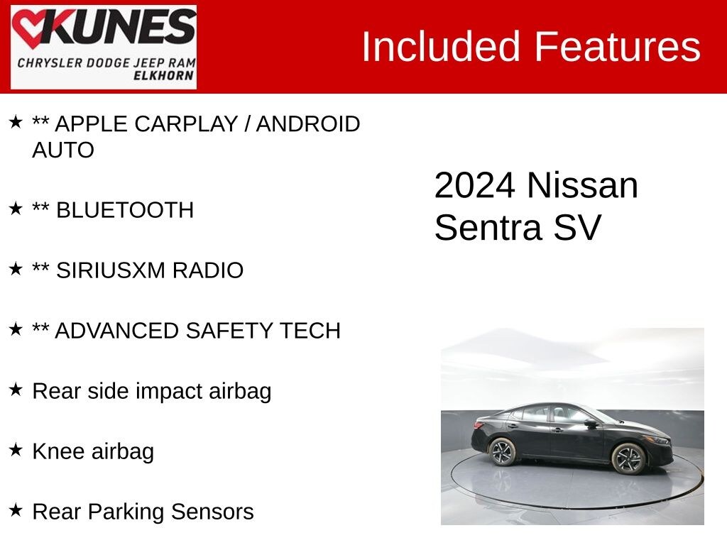 Certified 2024 Nissan Sentra SV Sedan