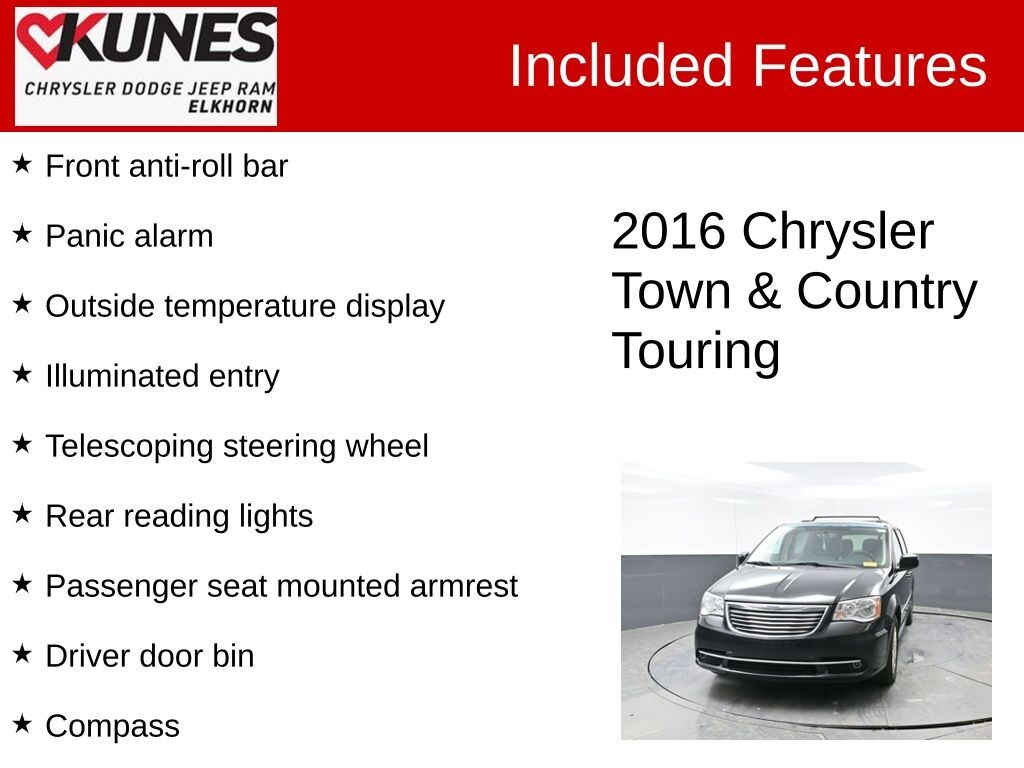 Used 2016 Chrysler Town & Country Touring Van LWB Passenger Van