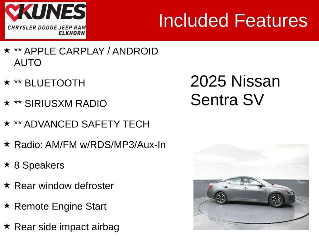 Certified 2025 Nissan Sentra SV Sedan
