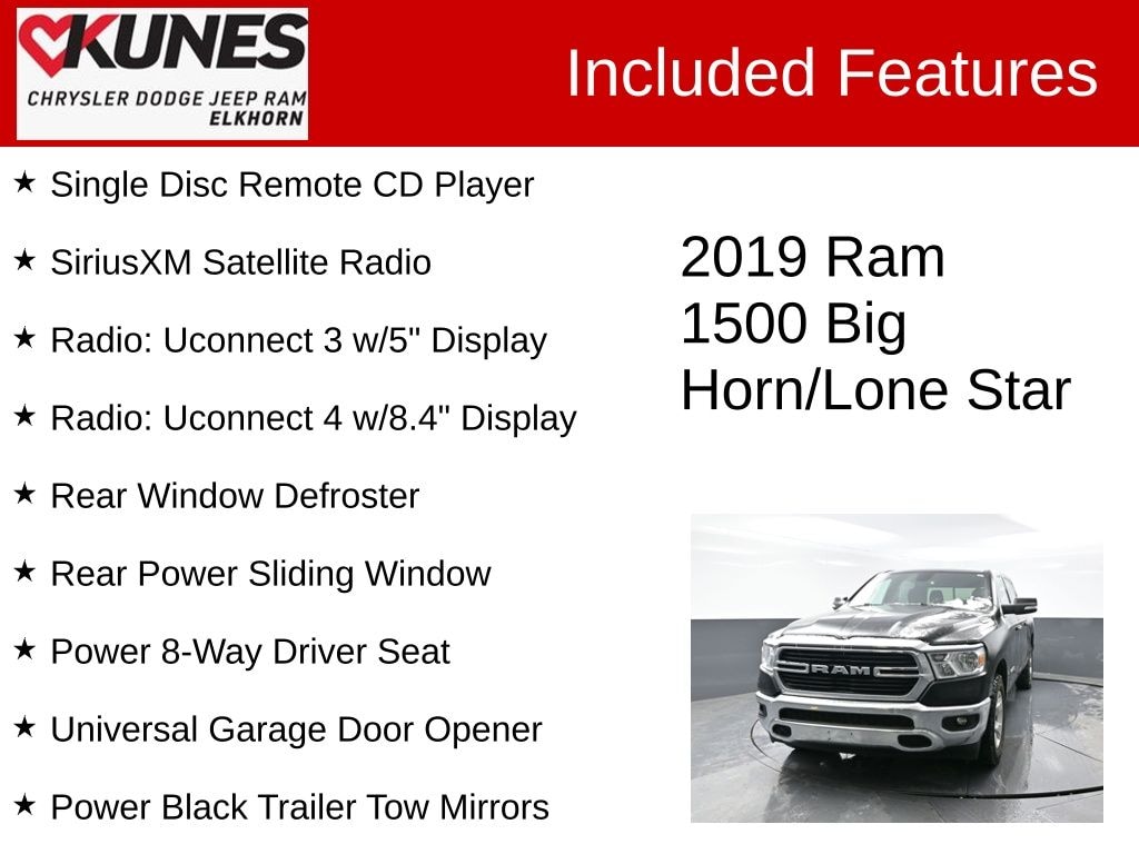 Used 2019 Ram 1500 Big Horn/Lone Star Truck Crew Cab