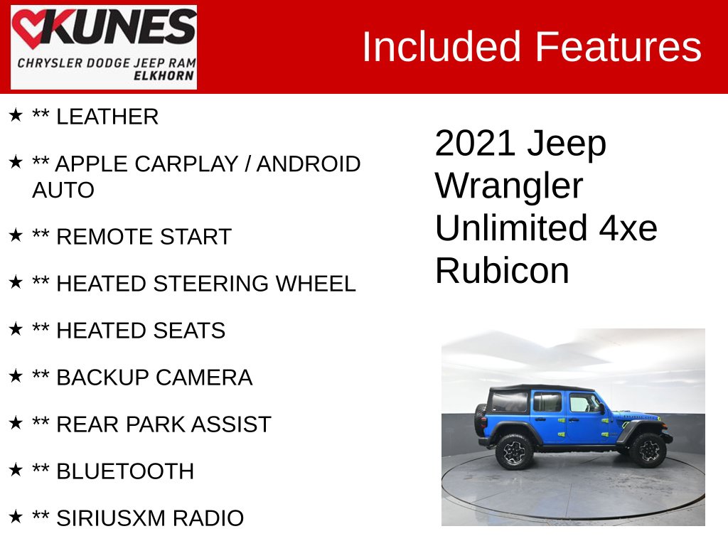 Used 2021 Jeep Wrangler 4xe Rubicon SUV